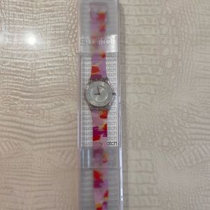 Swatch Women's Watch with Pink and Yellow Accents
